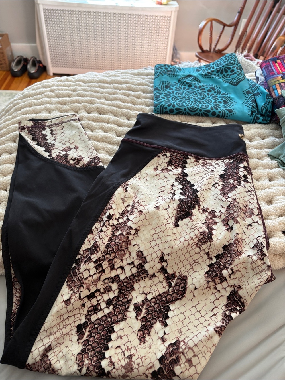 Manduka Snake Print & Black Leggings